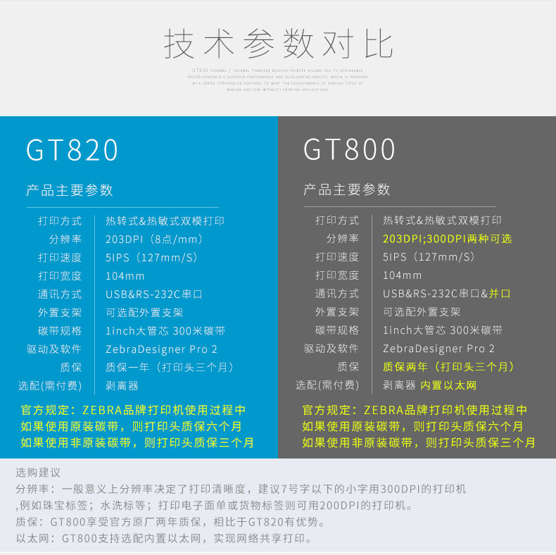 ZEBRA斑马GT800 820条码打印机电子面单高精度打印机300dpi